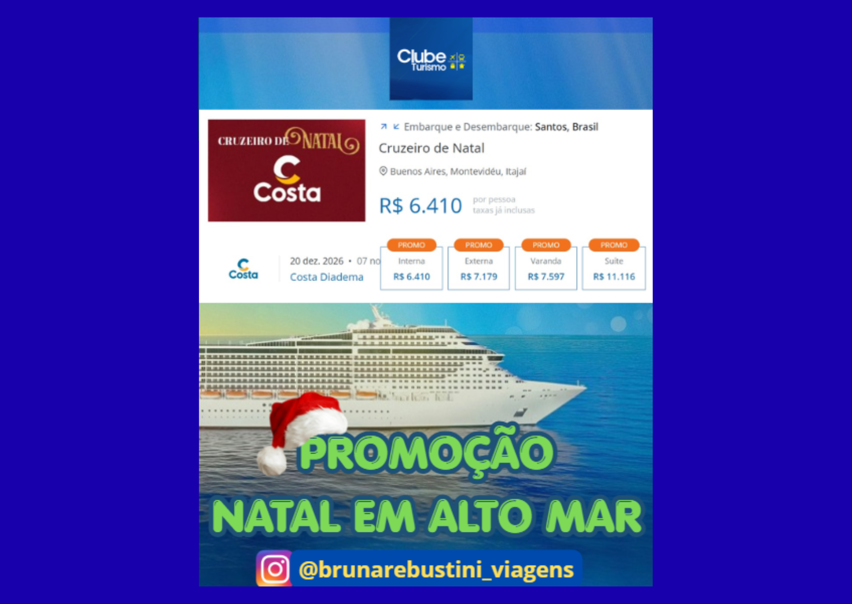 Cruzeiro: NATAL INESQUECÍVEL EM ALTO MAR
